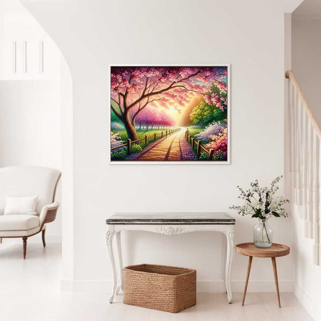 Diamond Painting - Romantischer Kirschbaumweg