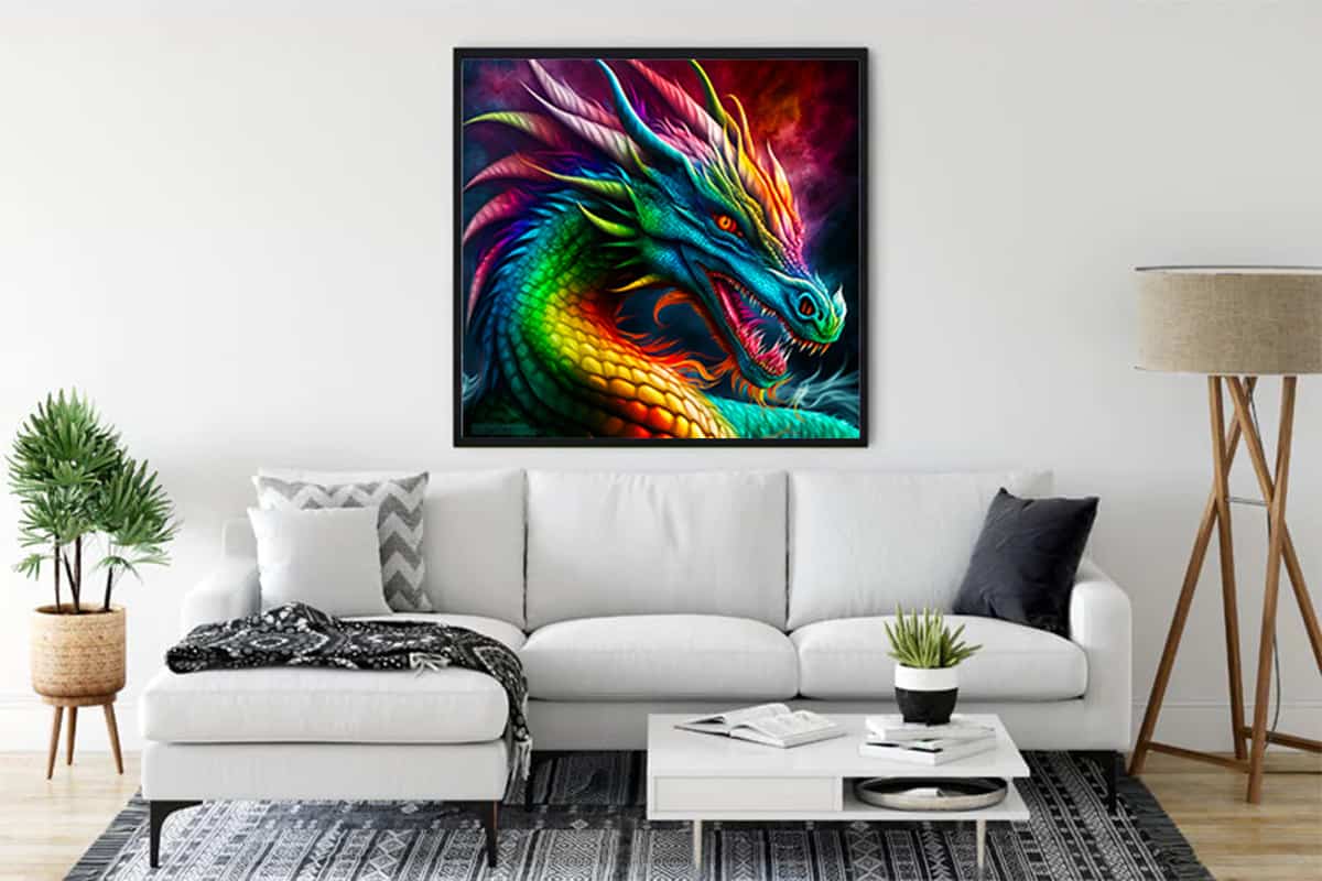 Diamond Painting - Eisschwingen - gedruckt in Ultra-HD - Drachen, Fantasy, Neu eingetroffen, Quadratisch