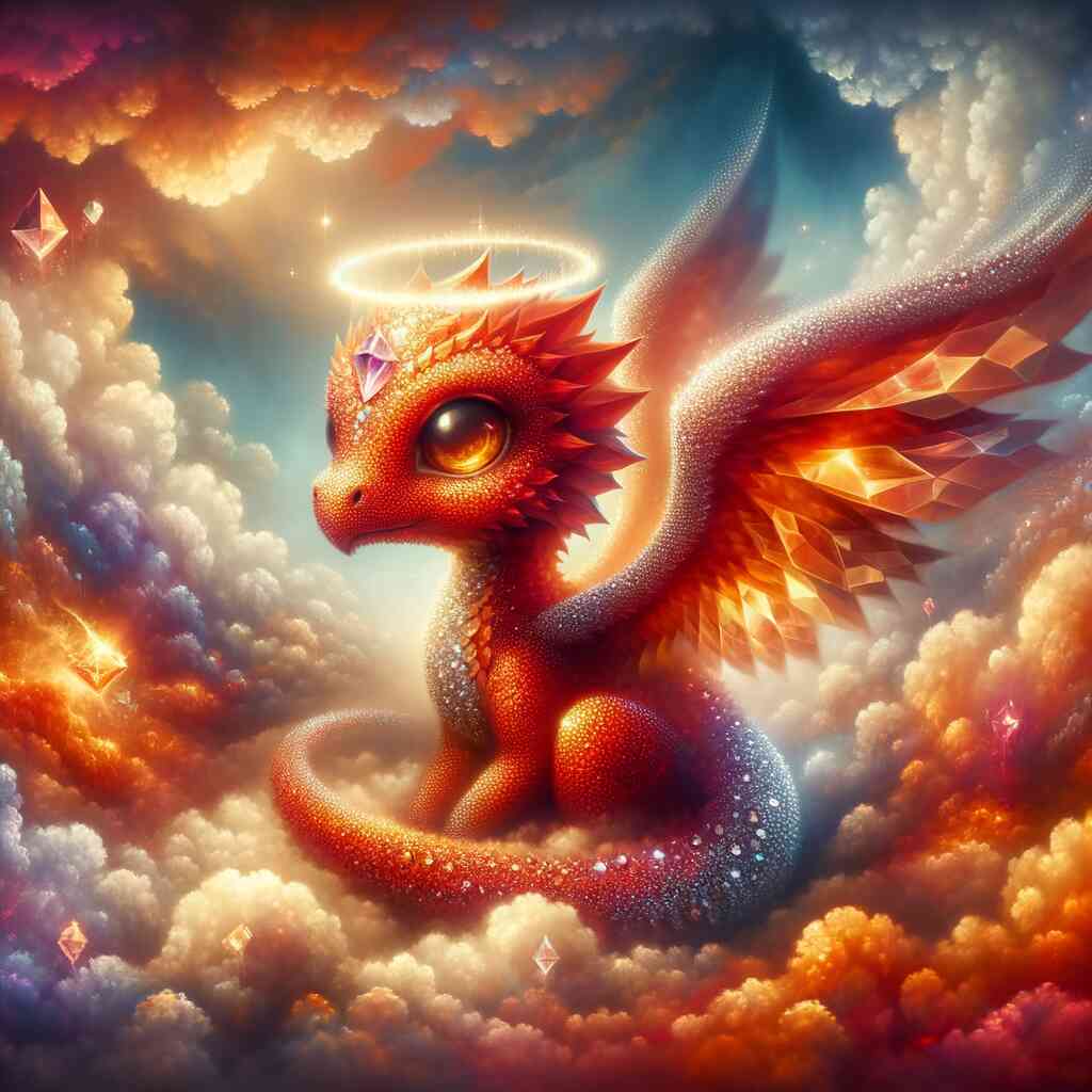 Diamond Painting - Kleiner Drache Heiligenschein