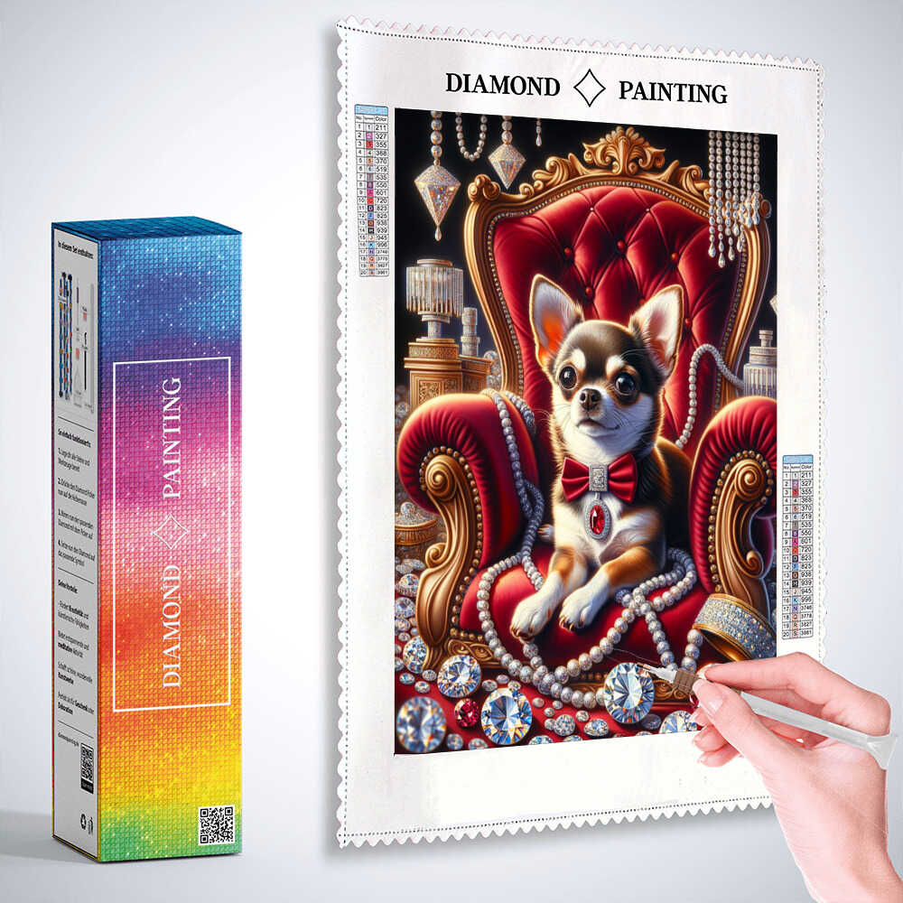 Diamond Painting - Chihuahua Thron