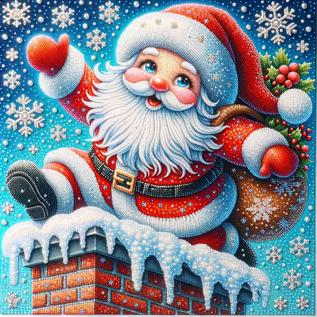 Diamond Painting - Weihnachtsmann Schornstein