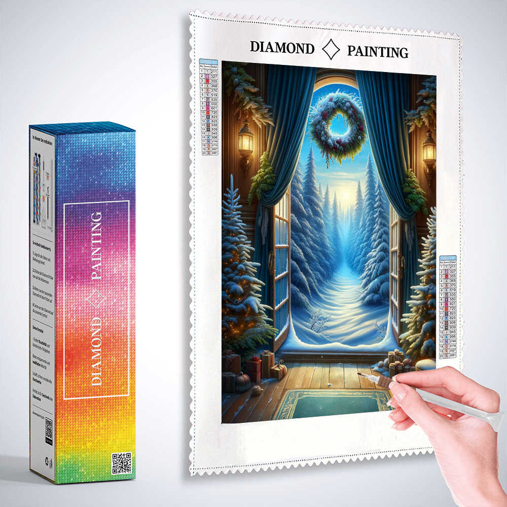 Diamond Painting - Fenster in den Winterwald