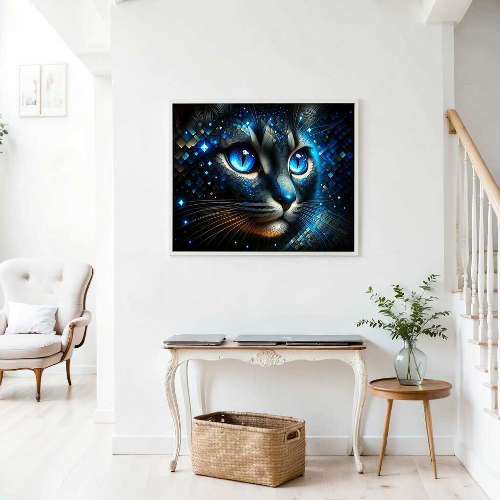 Diamond Painting - Katze mit Blauen Augen