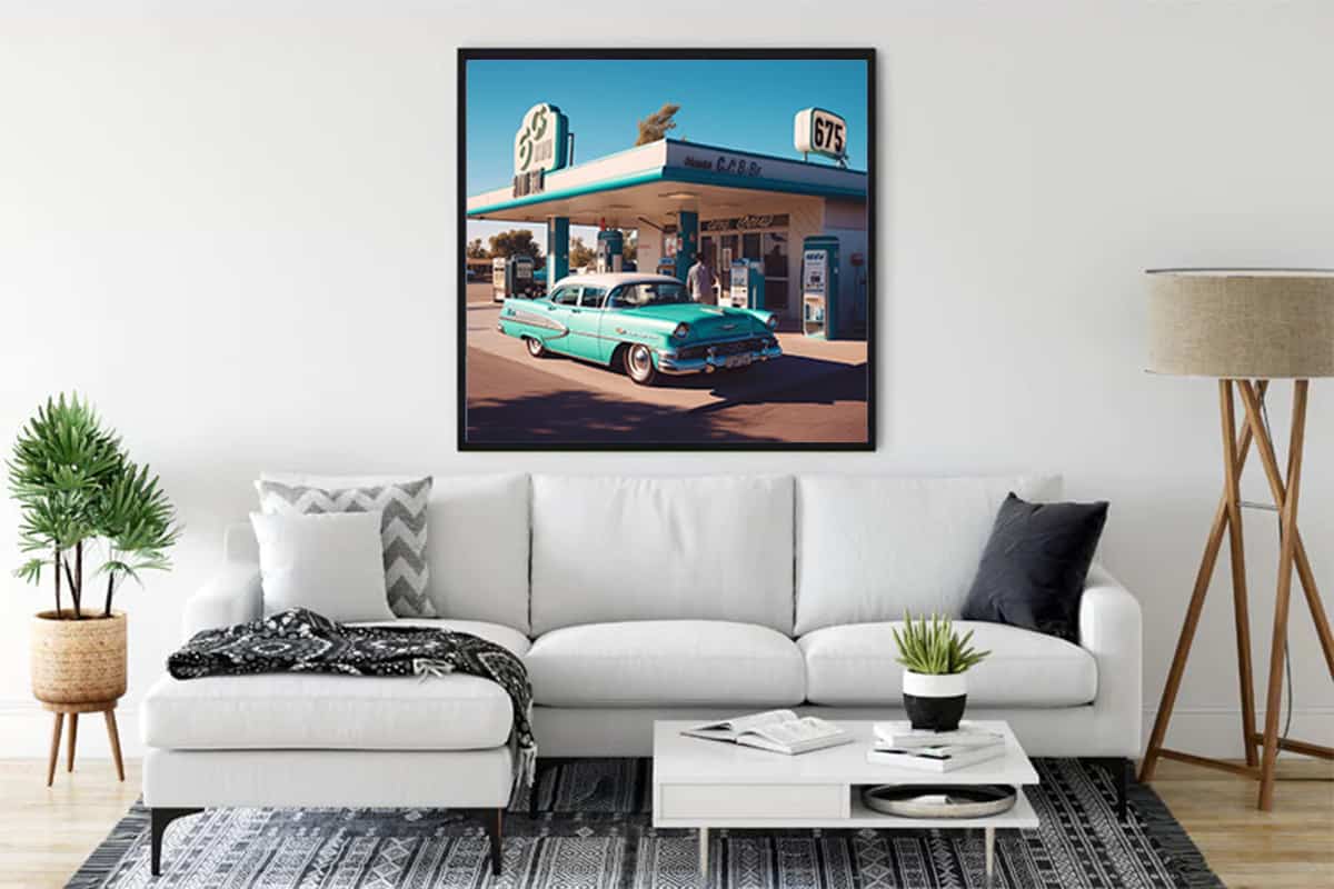 Diamond Painting - Goldene Ära des Automobils - gedruckt in Ultra-HD - Auto, Neu eingetroffen, Quadratisch, Retro, Route 66