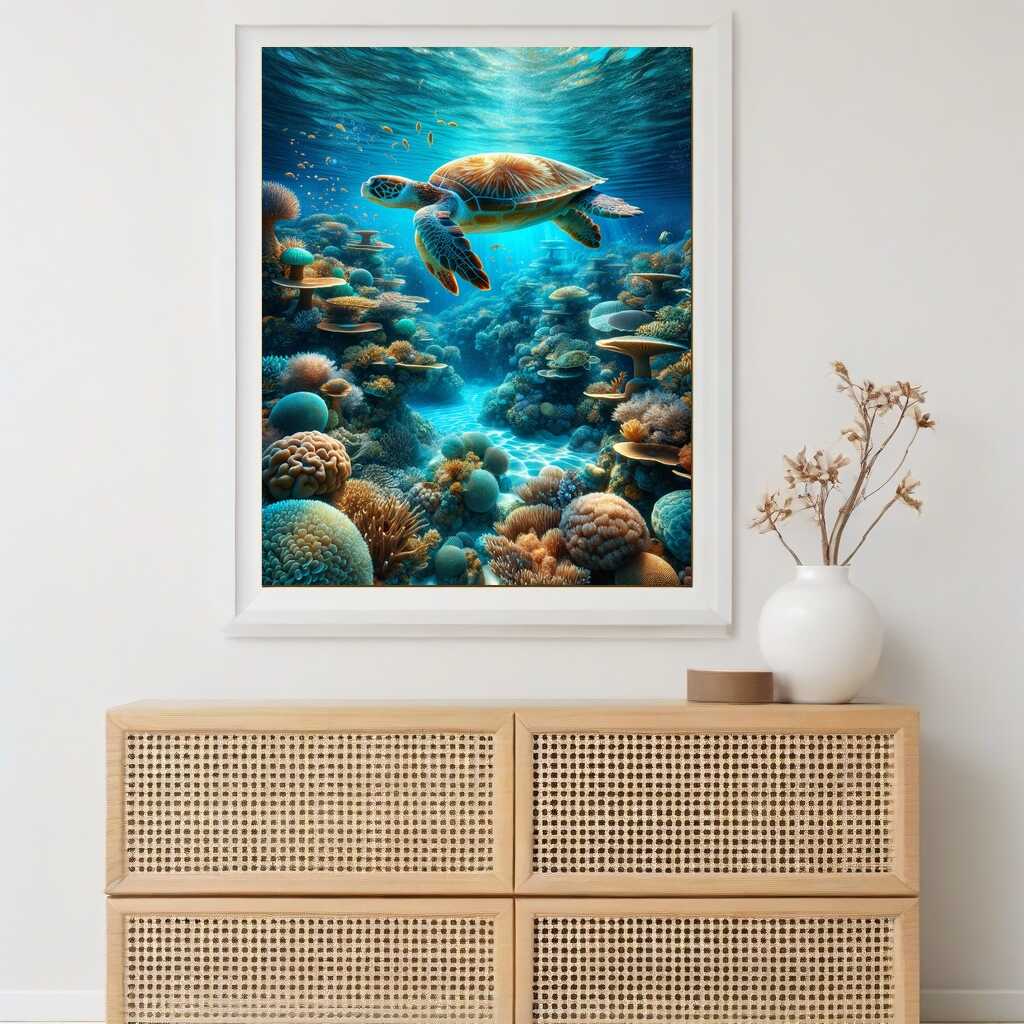 Diamond Painting - Schildkröte Korallenriff