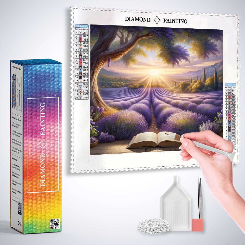 Diamond Painting - Lavendel Feld Buch