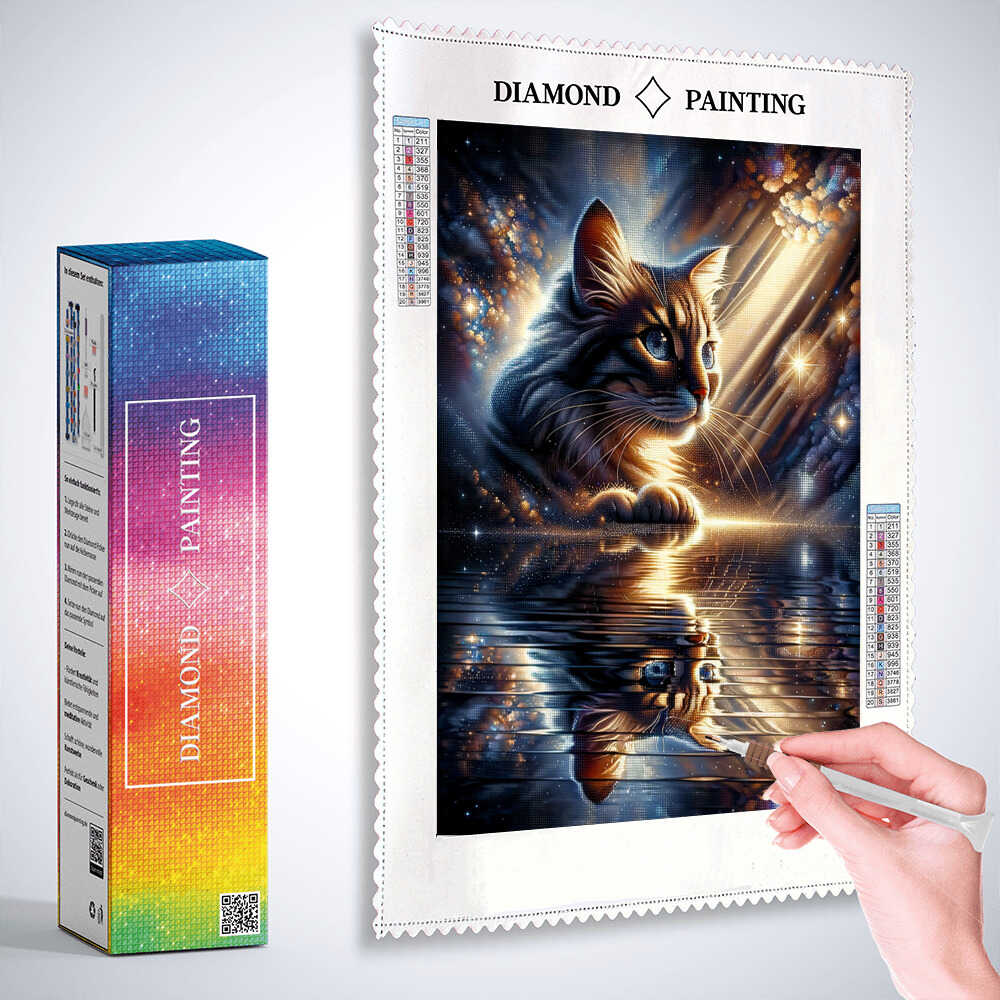 Diamond Painting - Katze Spiegelbild