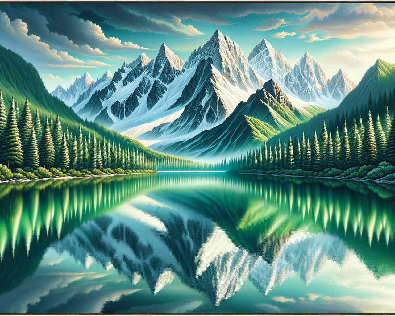 Diamond Painting - Spiegelnder Bergsee