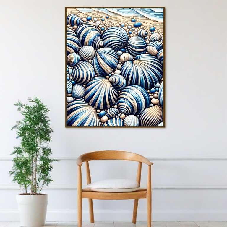 Diamond Painting - Gestreifte Muscheln