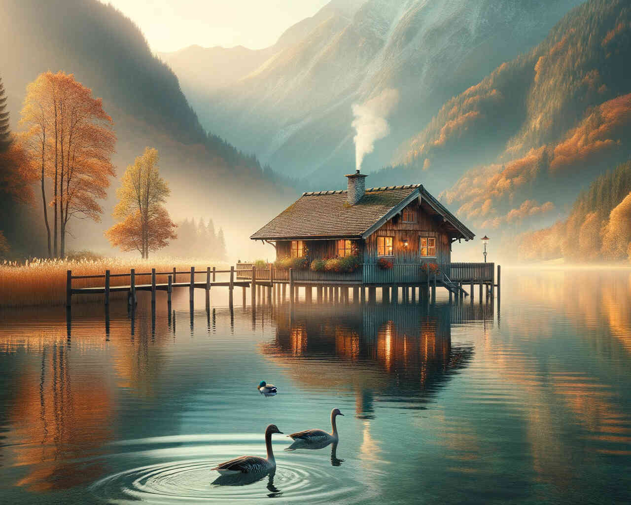 Diamond Painting - Haus mit Steg
