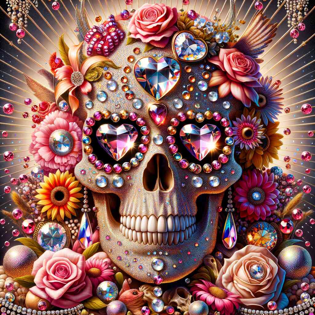 Diamond Painting - Totenkopf mit Schleife