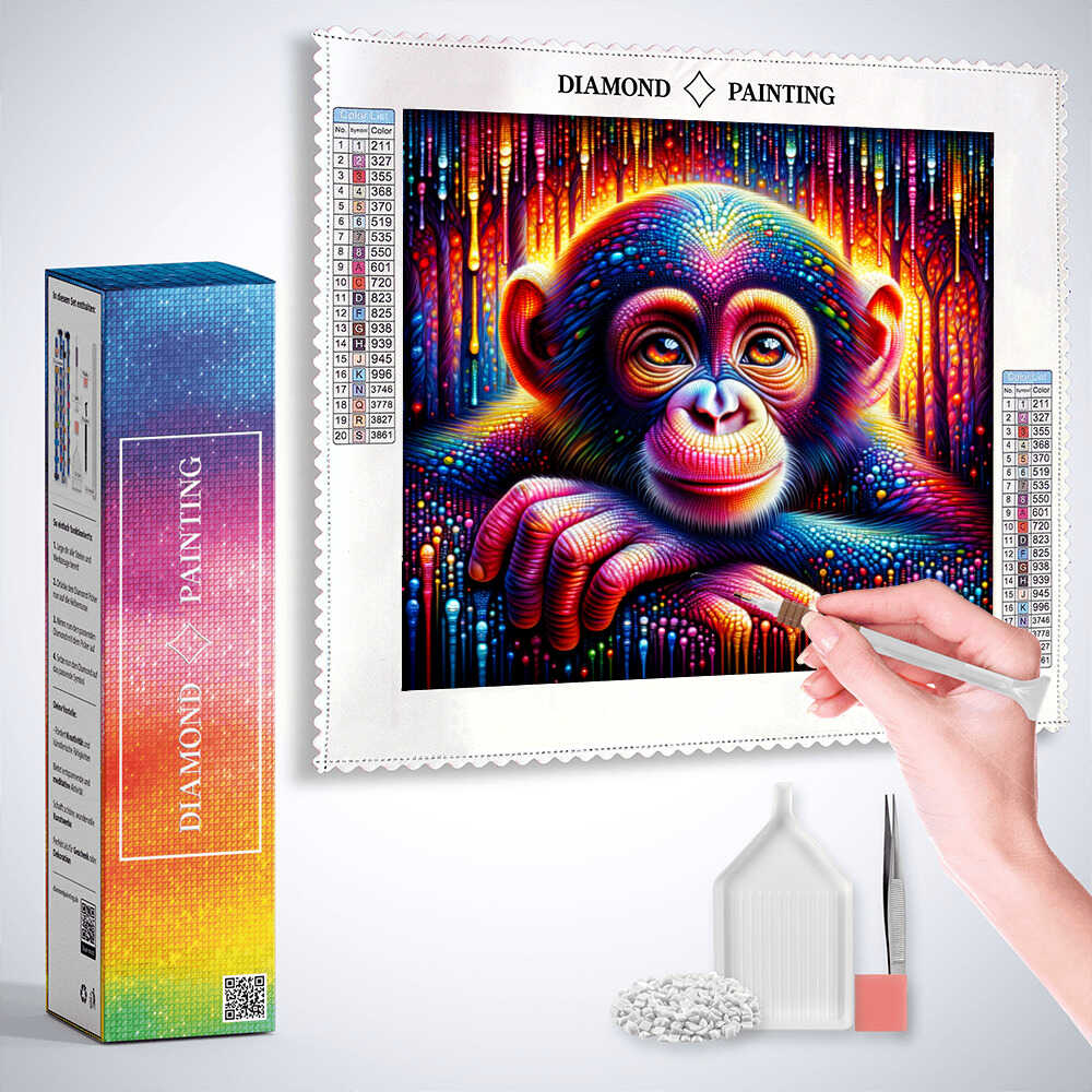 Diamond Painting - Schimpansen Junges