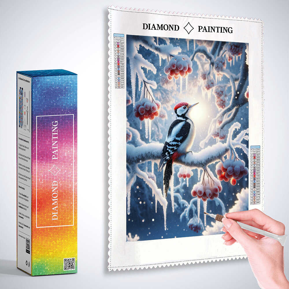 Diamond Painting - Verschneiter Specht