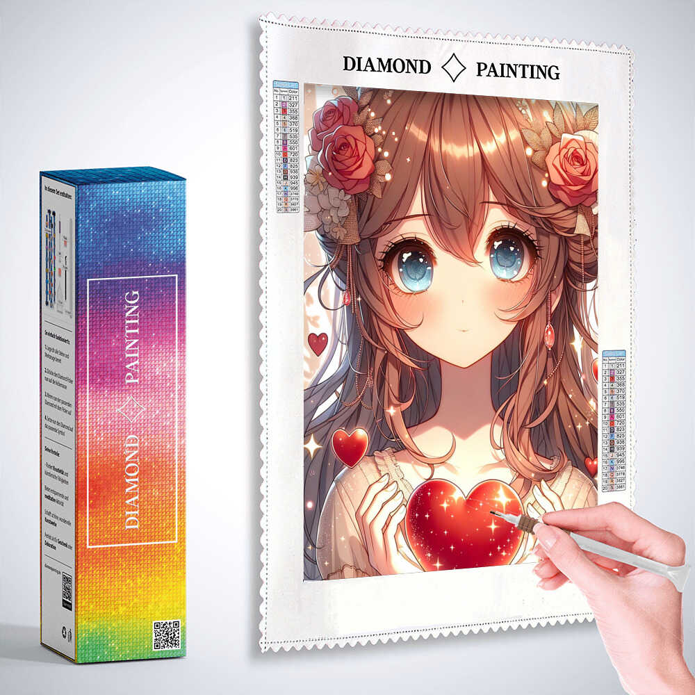Diamond Painting - Mädchen mit Herz