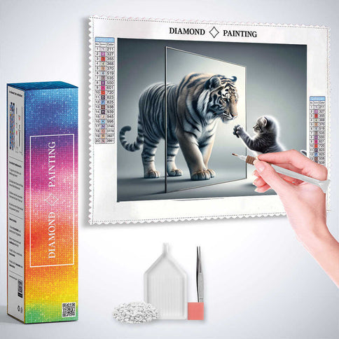 Diamond Painting - Katze Fensterspiegelbild
