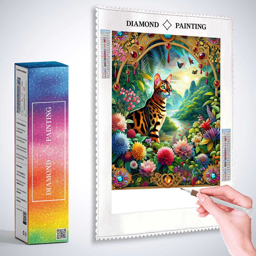 Diamond Painting - Katzenmosaik, Bengalkatze