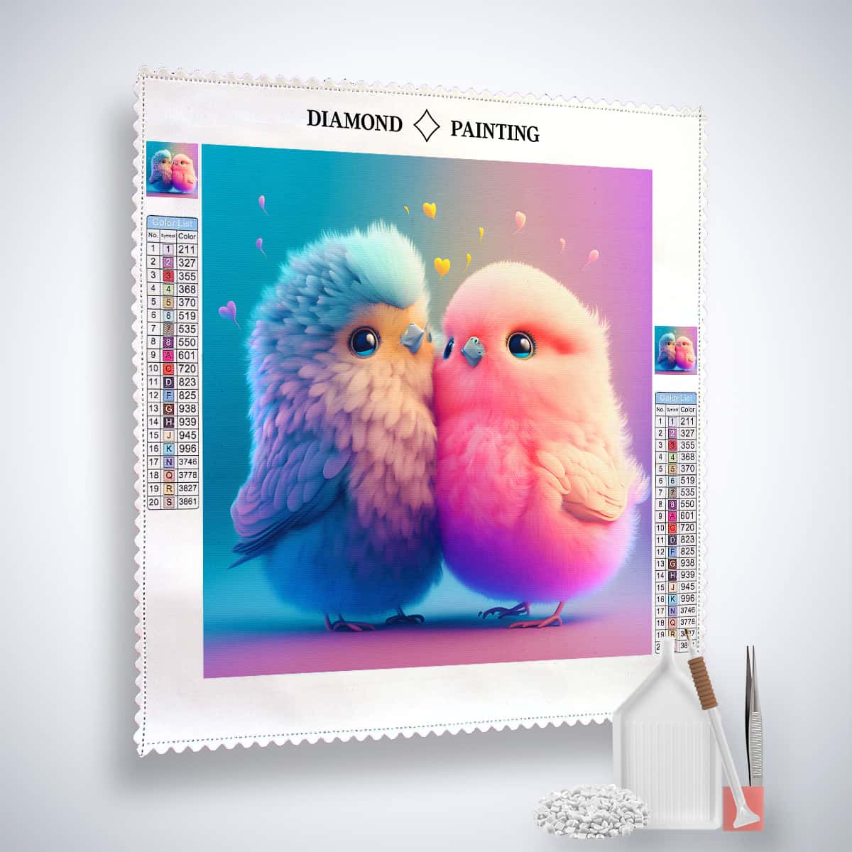 AB Diamond Painting - Vogelliebe zu zweit - gedruckt in Ultra-HD - AB Diamond, Neu eingetroffen, Quadratisch, Tiere, Vogel