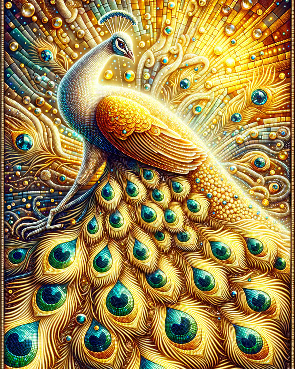 Diamond Painting - Goldener Pfau