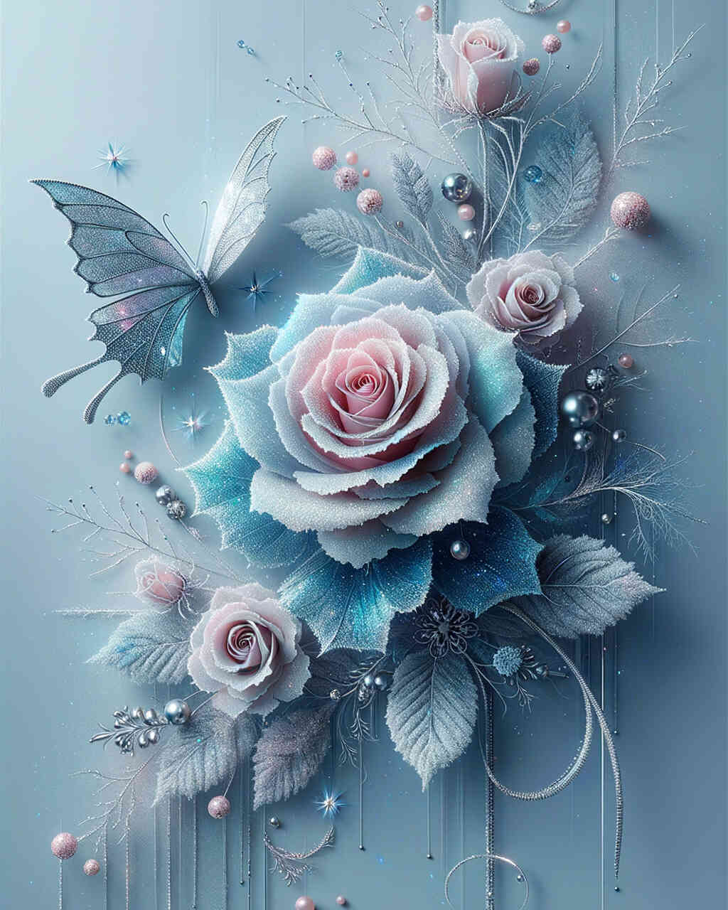Diamond Painting - Eisrosen