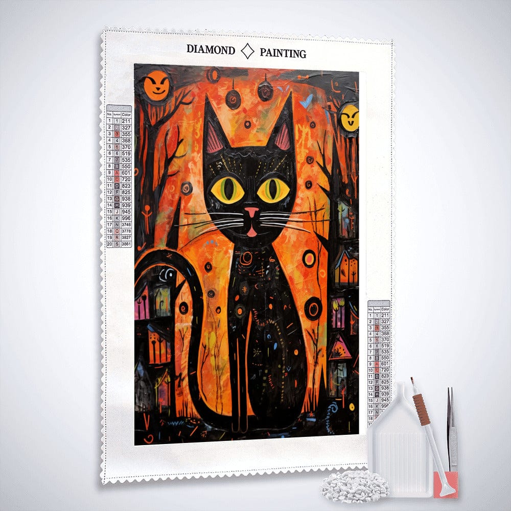 Diamond Painting - Katze in Orange