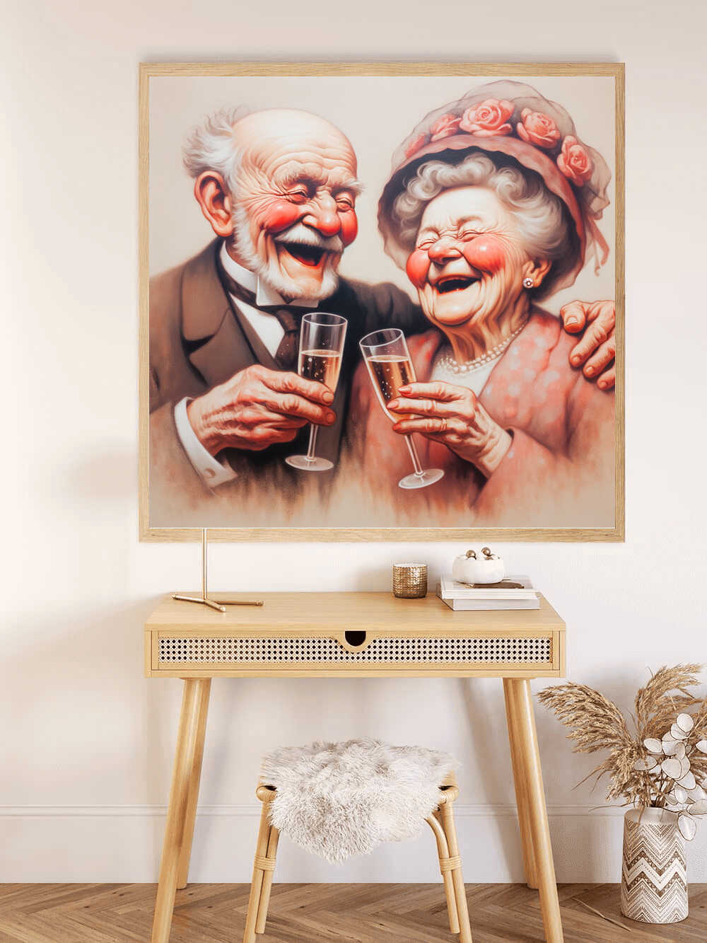 Diamond Painting - Opa und Oma mit Glas