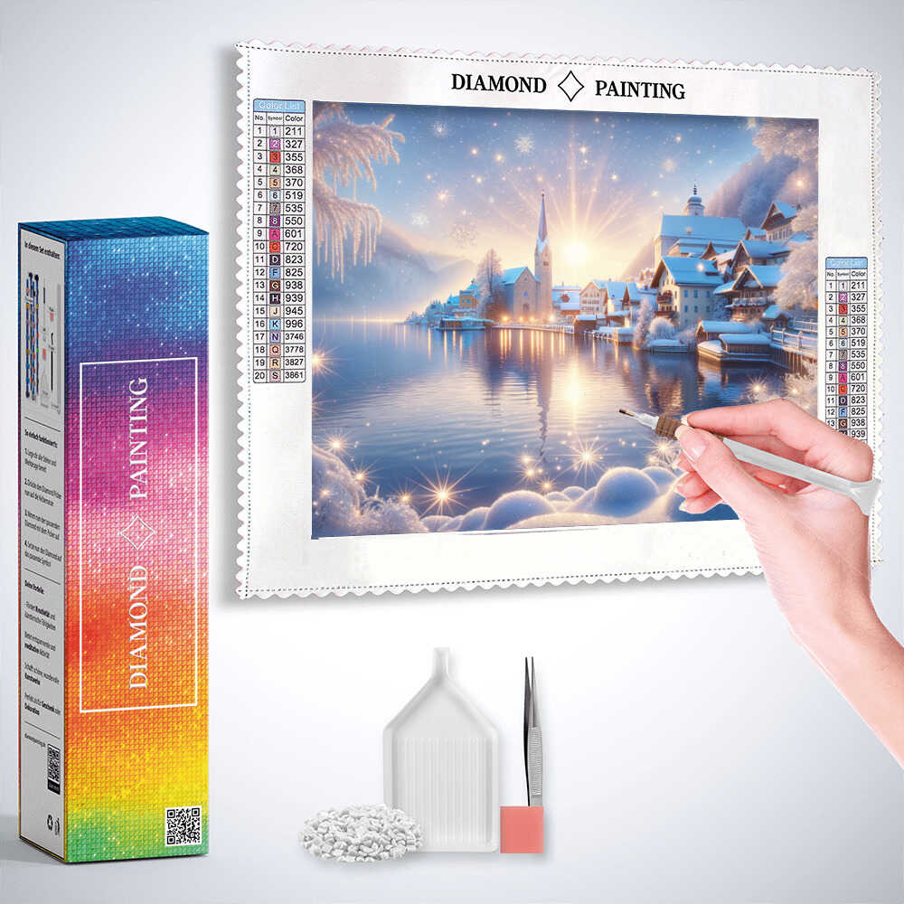 Diamond Painting - Winterstadt am See