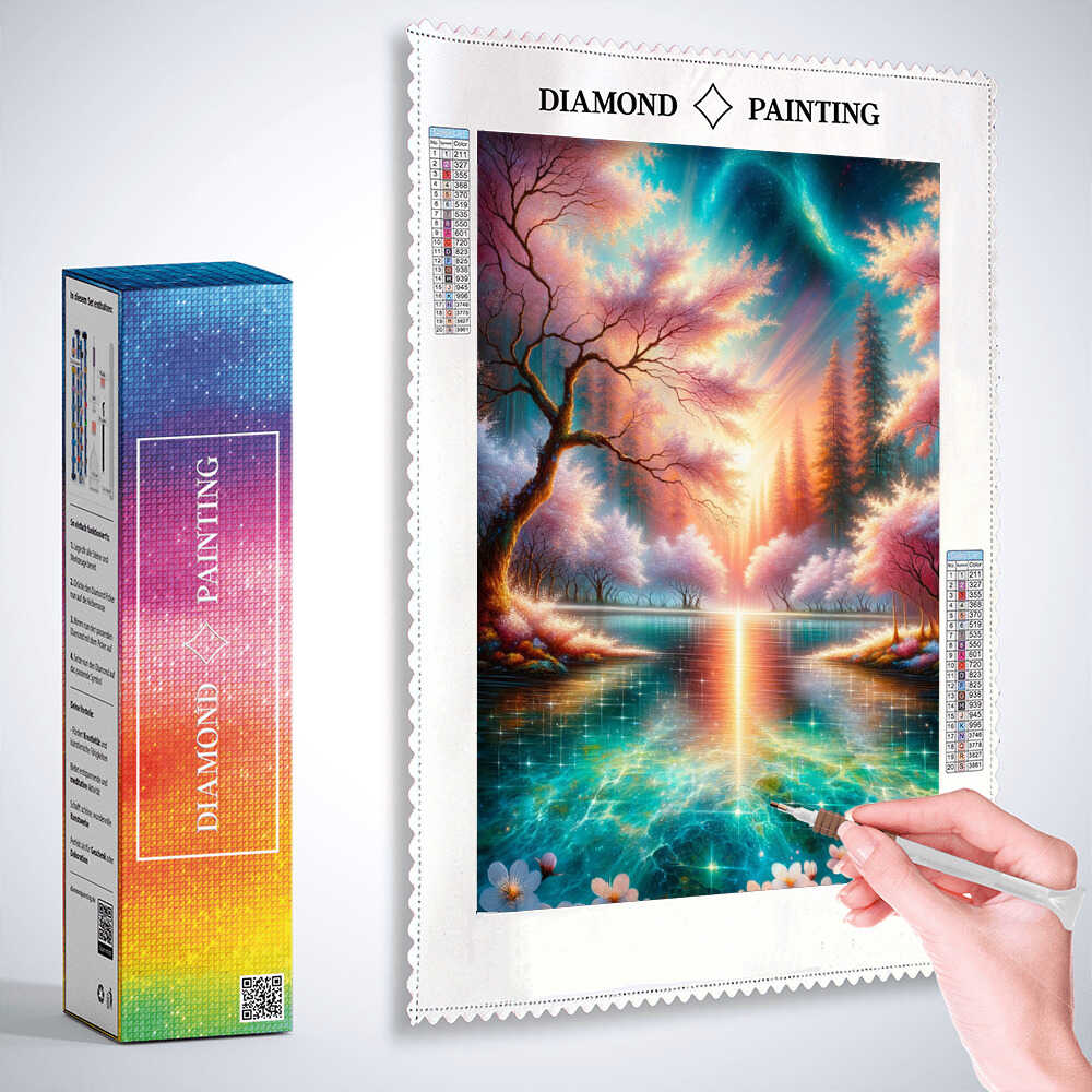 Diamond Painting - Kirschbaumwald am See