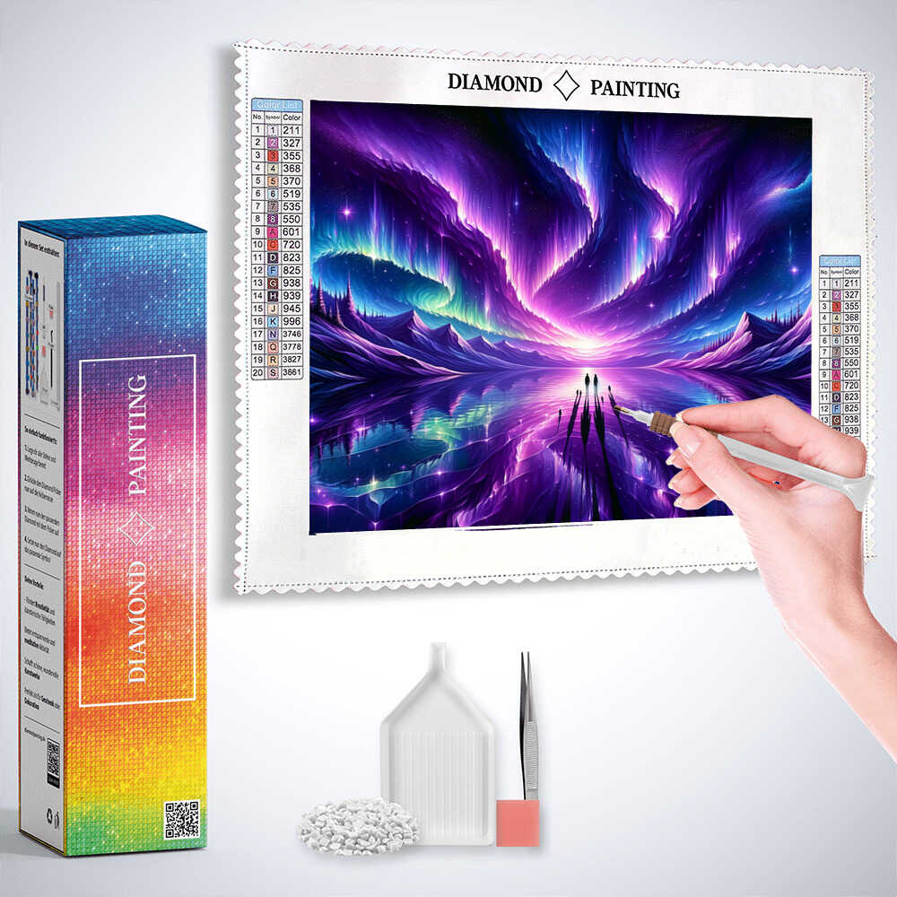 Diamond Painting - Polarlichter in Lila