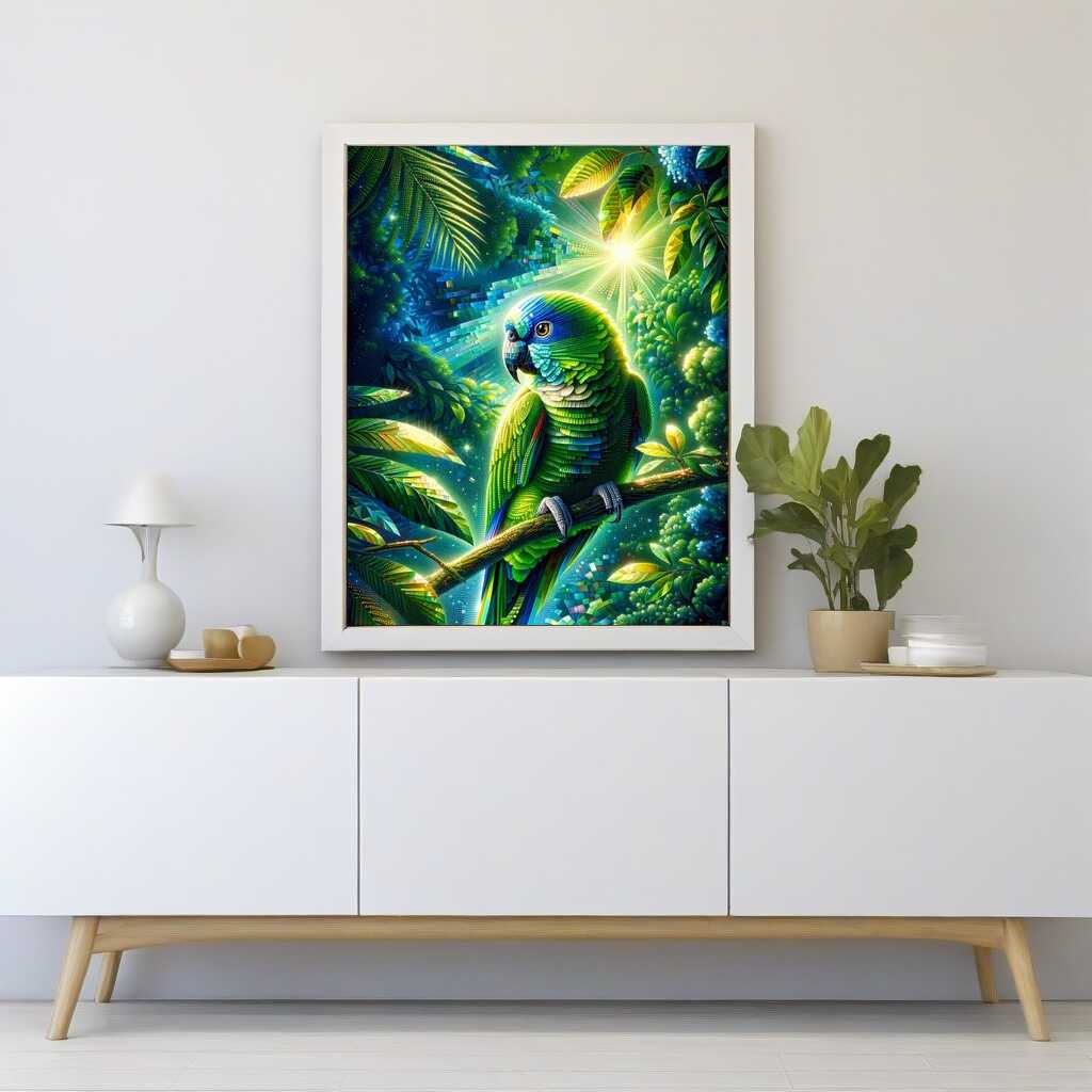Diamond Painting - Grüner Papagei