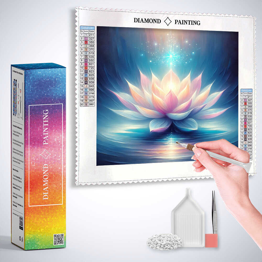 Diamond Painting - Lotusblume mit Licht