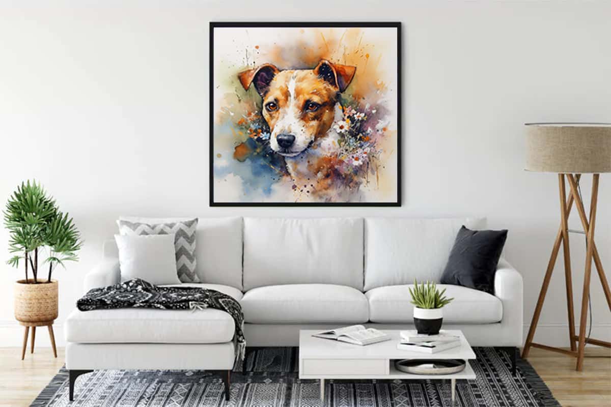 Diamond Painting - Treuer Freund - gedruckt in Ultra-HD - Aquarell, Hund, Neu eingetroffen, Quadratisch, Tiere