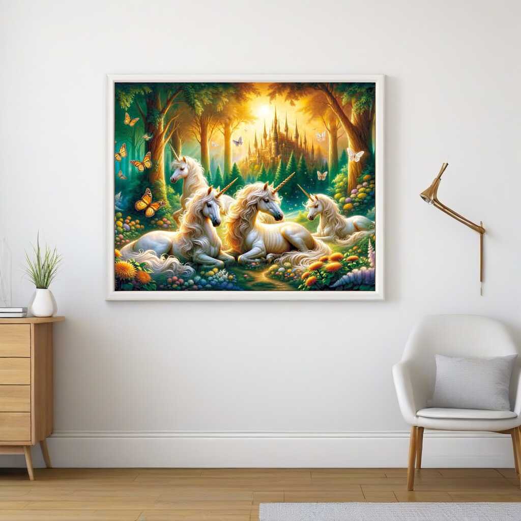 Diamond Painting - Einhorn Familie