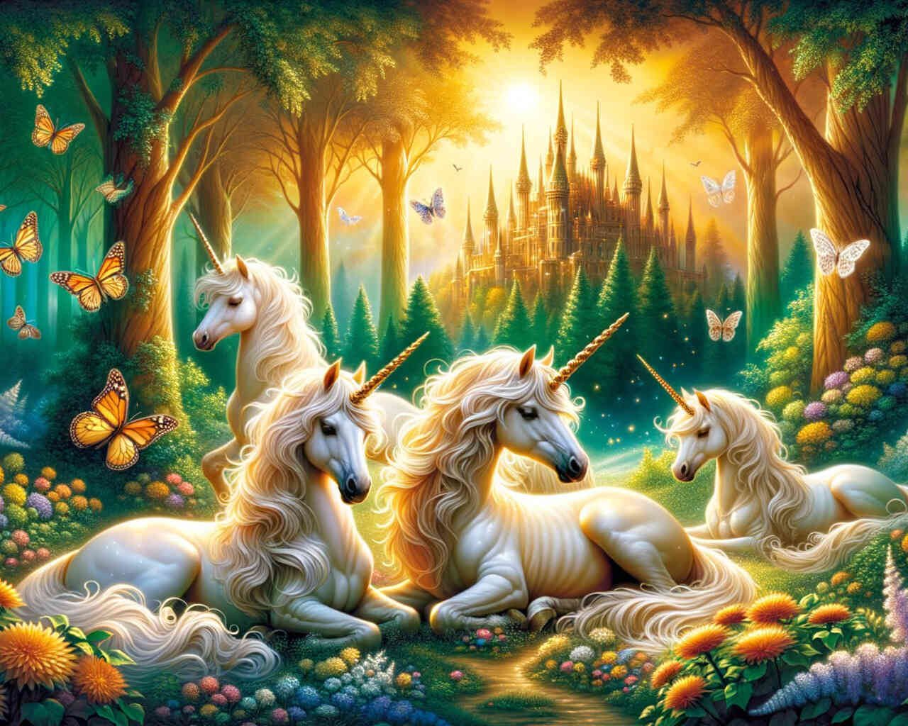 Diamond Painting - Einhorn Familie