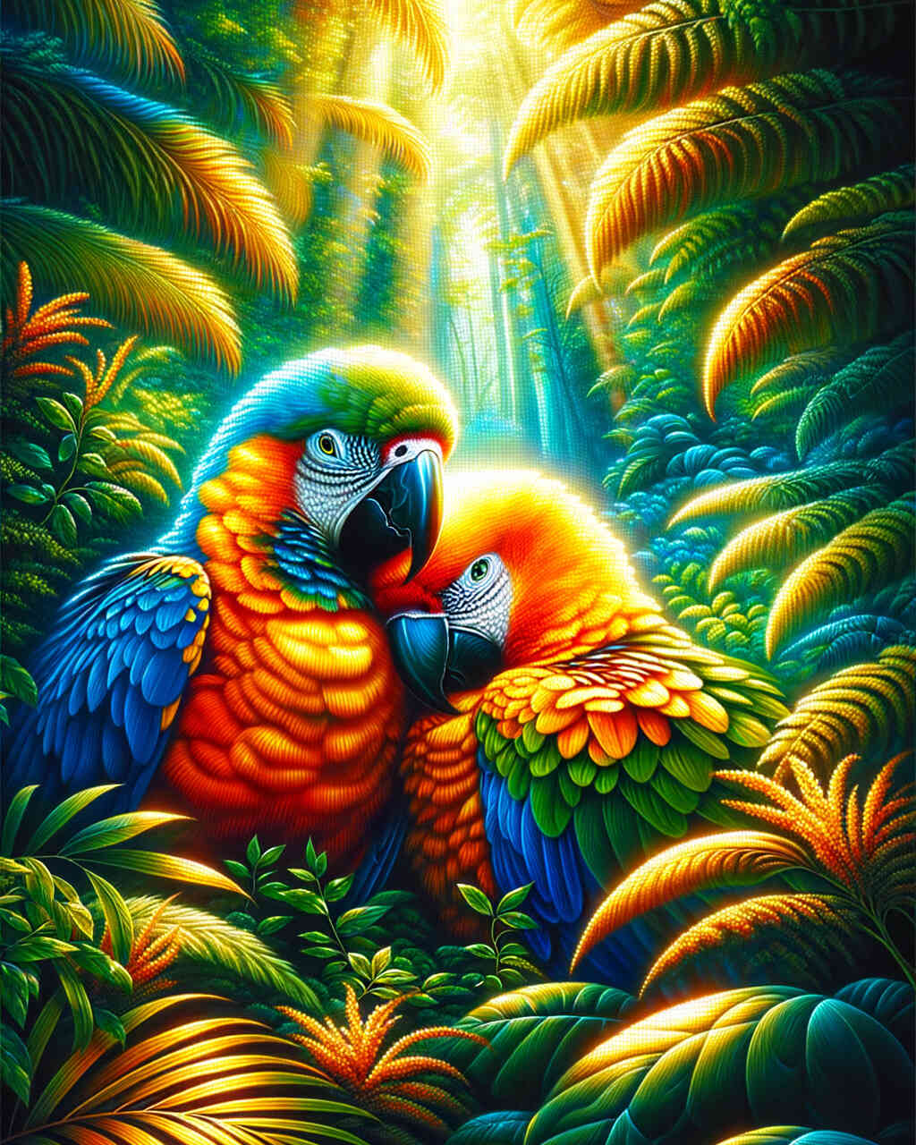 Diamond Painting - Papageien, Pärchen