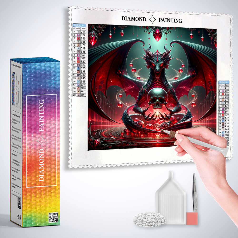 Diamond Painting - Totenkopf Drache