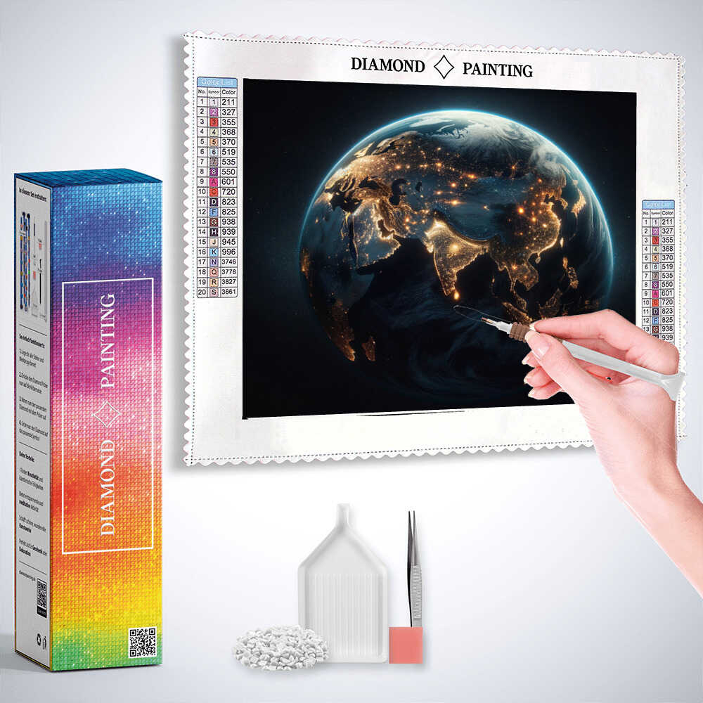 Diamond Painting - Erleuchteter Planet