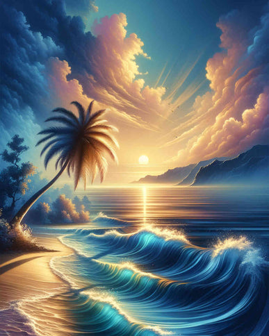 Diamond Painting - Sanfter Wellengang Abend
