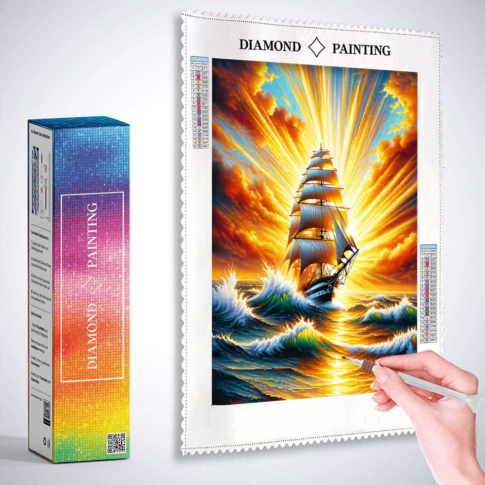 Diamond Painting - Segelboot im Sonnenlicht