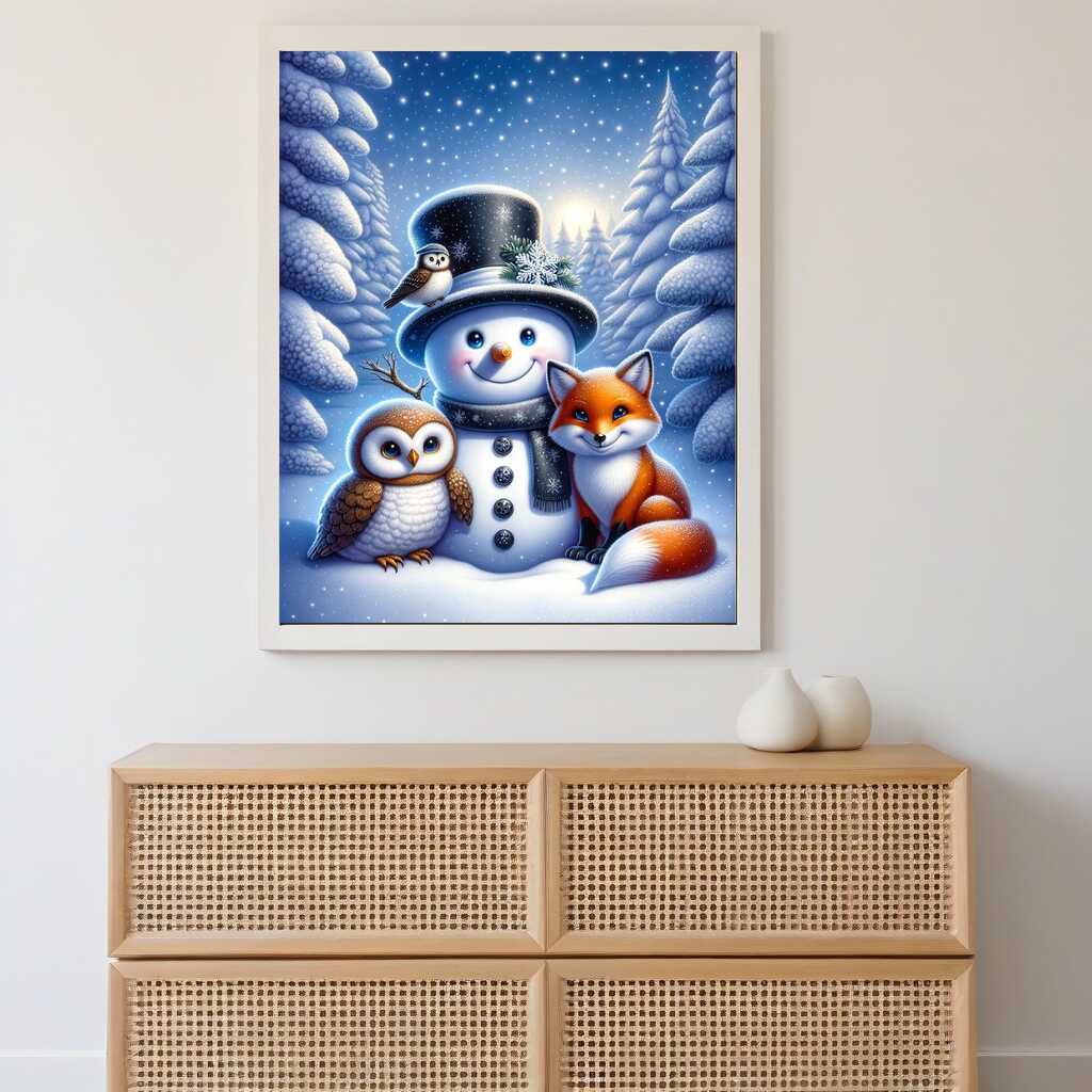 Diamond Painting - Schneemann, Eule, Fuchs