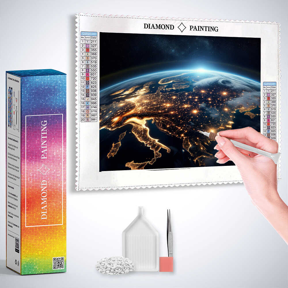 Diamond Painting - Erleuchtete Erde
