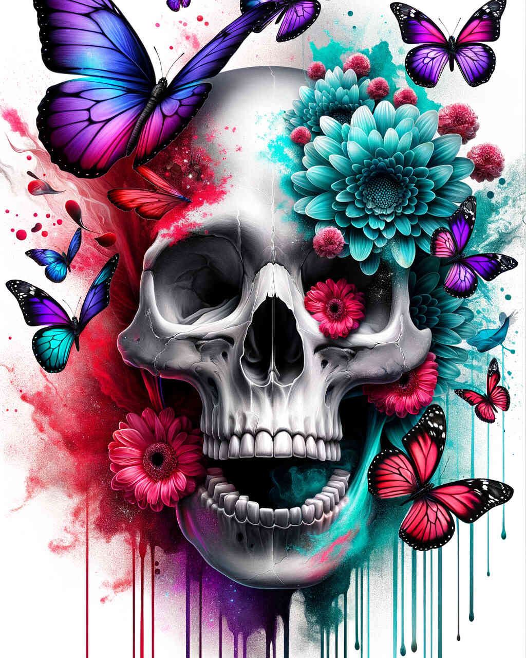 Diamond Painting - Schmetterlinge mit Totenkopf