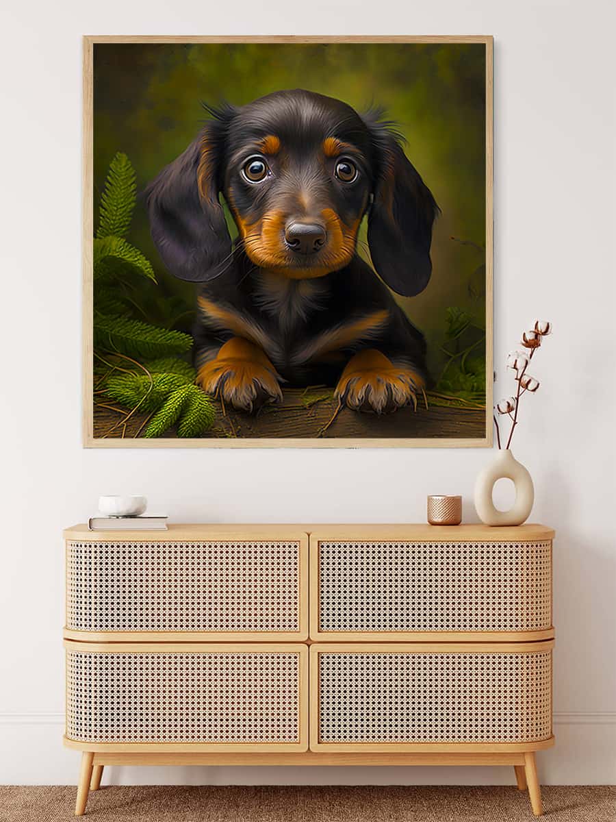 Diamond Painting - Dackelblick - gedruckt in Ultra-HD - Dackel, Hund, Neu eingetroffen, Quadratisch, Tiere