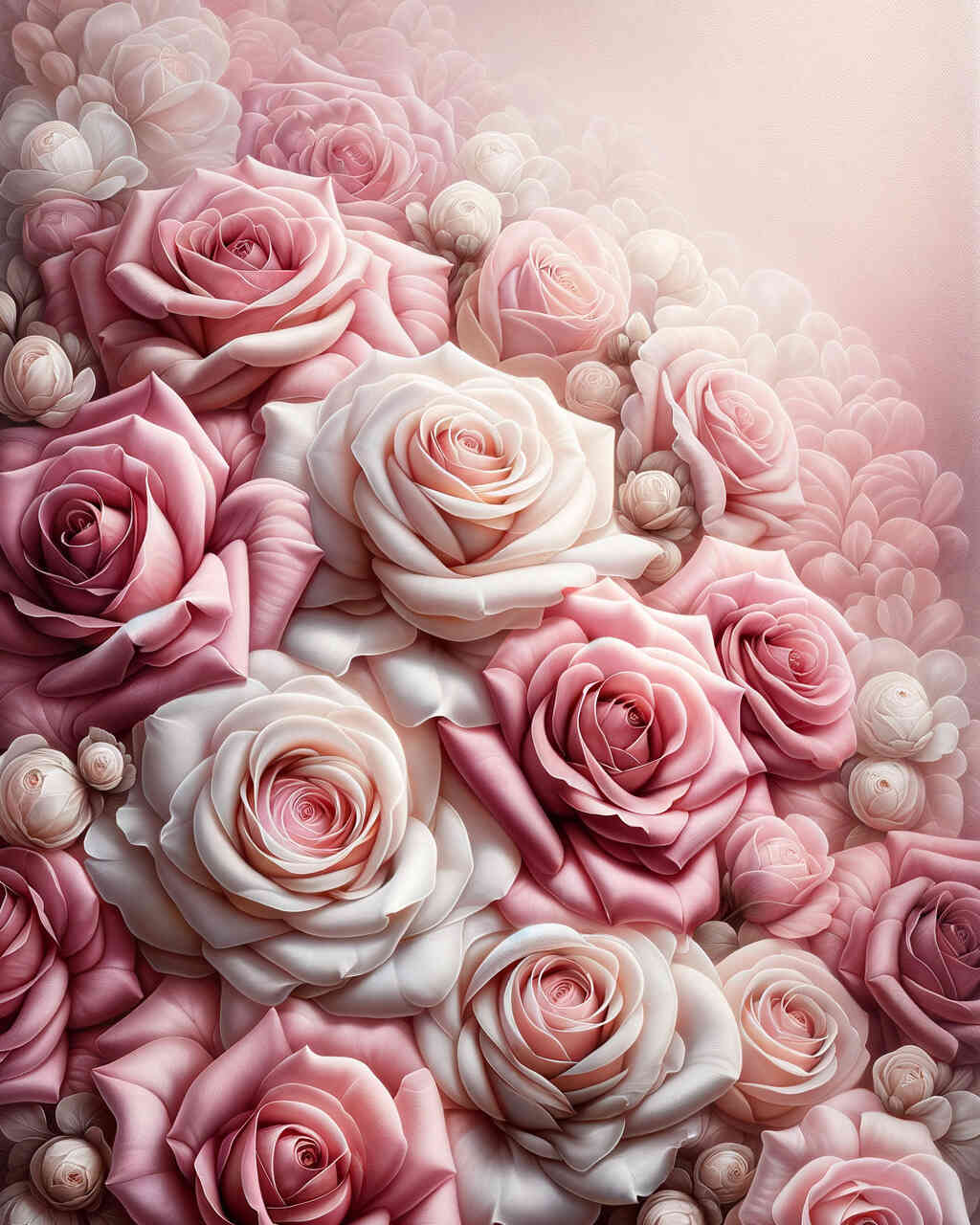 Diamond Painting - Rosenstrauß in Rosa