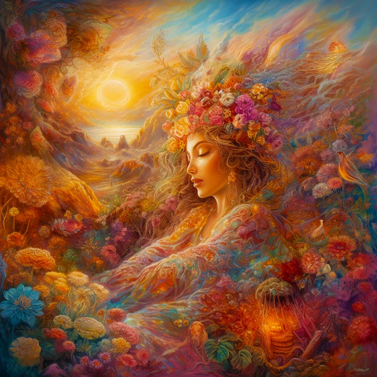 Diamond Painting - Fräulein in der Natur - gedruckt in Ultra-HD - bekannte künstler, Josephine Wall, Neu eingetroffen, Quadratisch