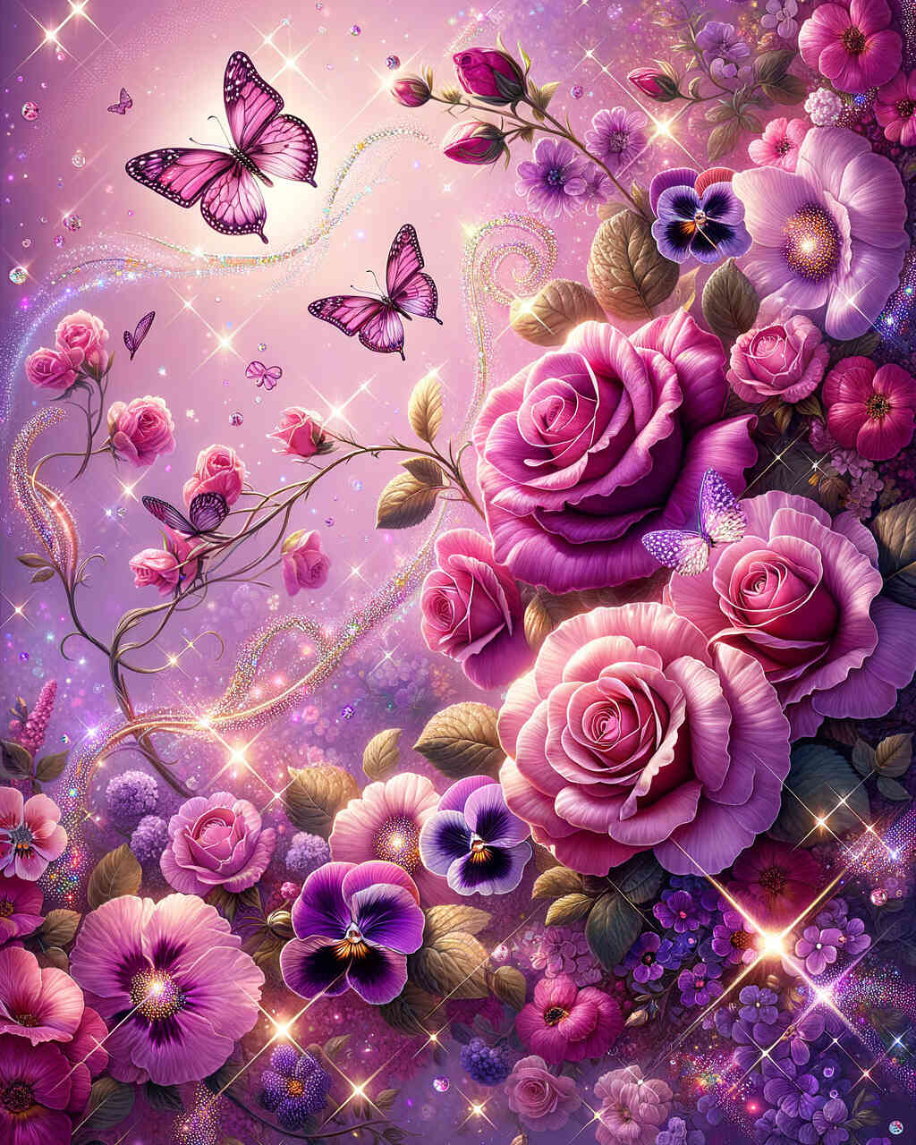 Diamond Painting - Rosenranke