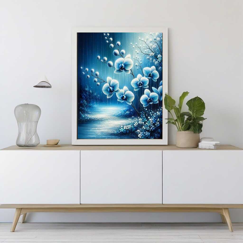Diamond Painting - Orchidee in blau
