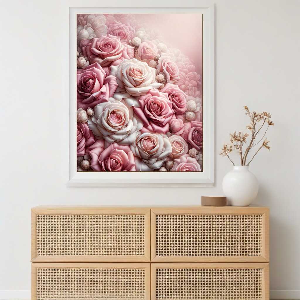 Diamond Painting - Rosenstrauß in Rosa