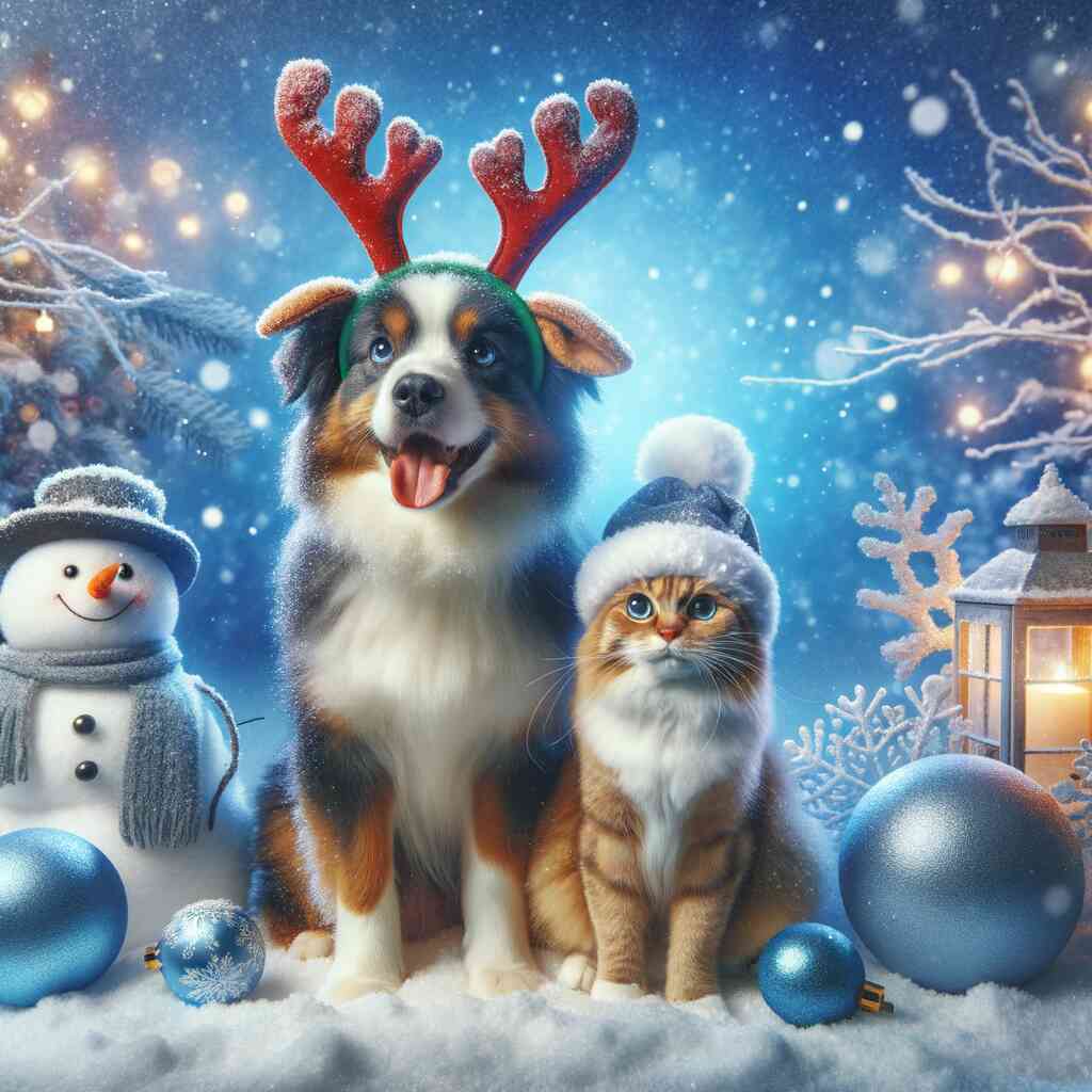 Diamond Painting - Hund und Katz Winter