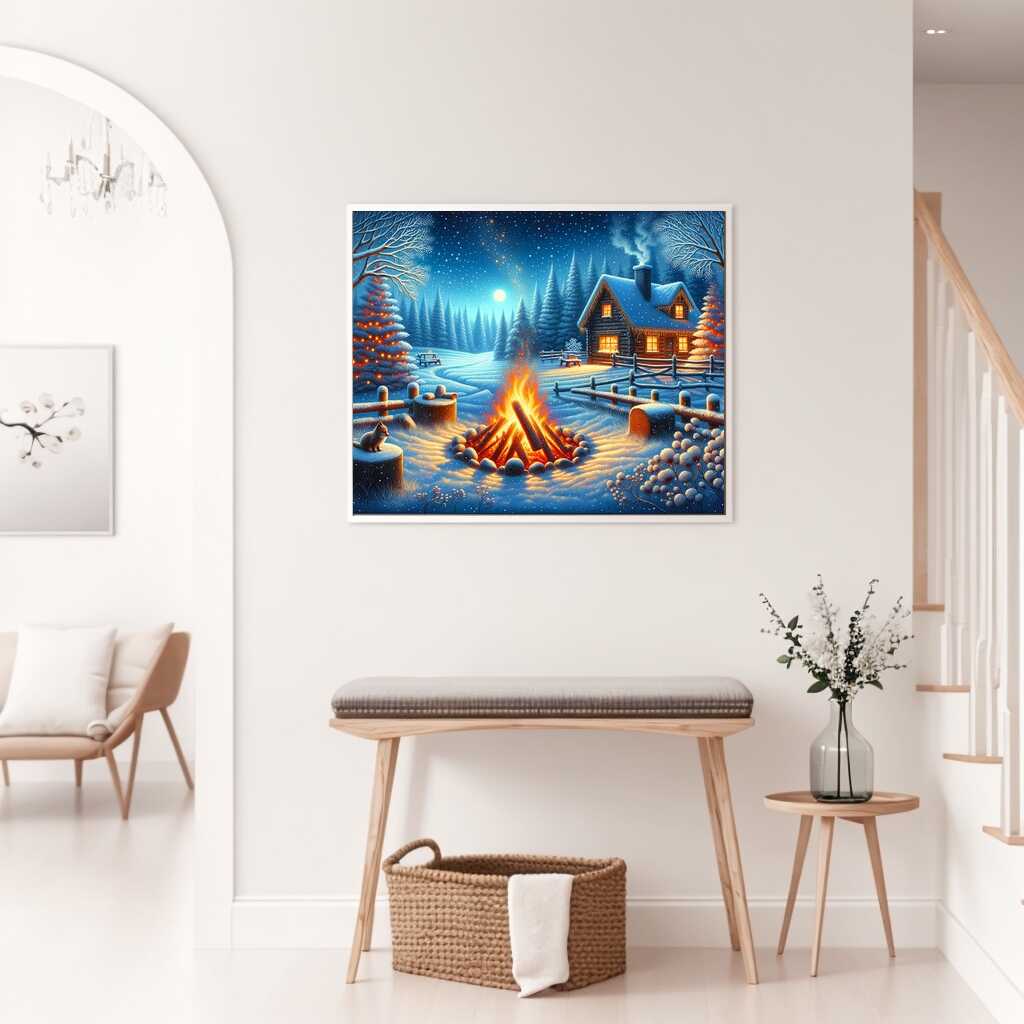 Diamond Painting - Lagerfeuer im Winter
