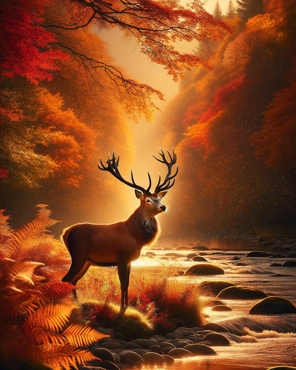 Diamond Painting - Hirsch am Fluss